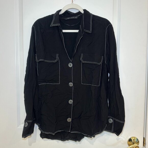 Zara Contract Stitch Blouse - L - Picture 4 of 6